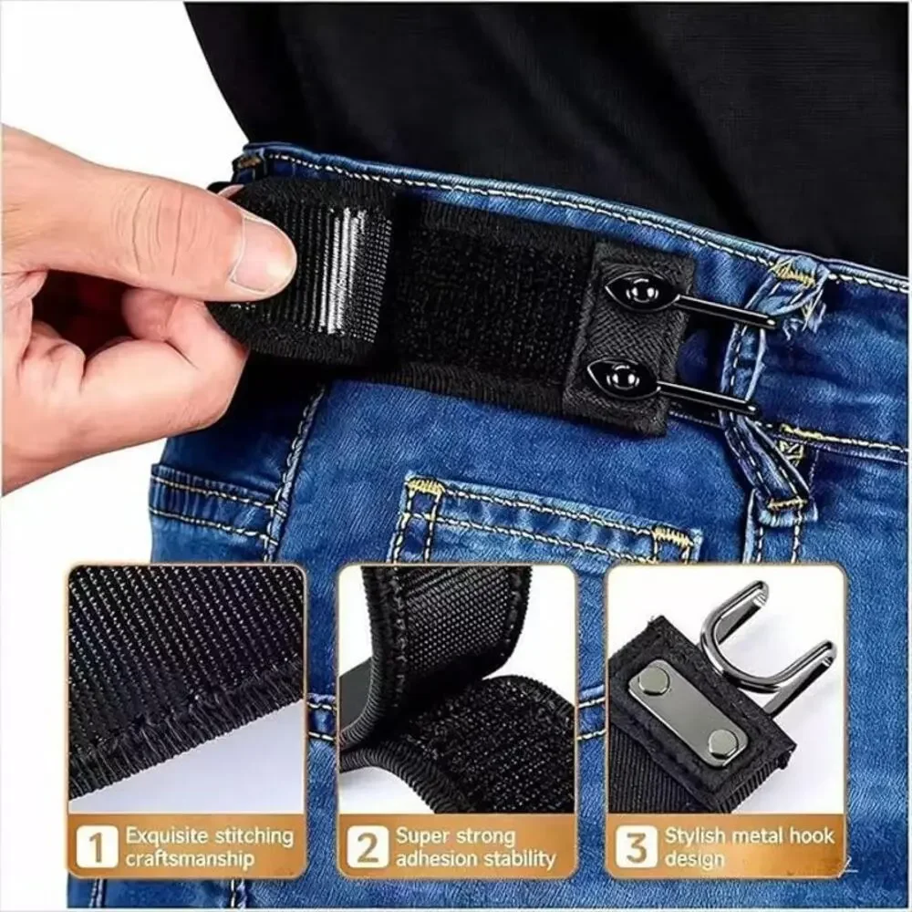 Buckle-free elastic belt for women and men 2 laps with a distance of 7